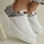 Shoecide CH145 CBT Sauerberg Beyaz Renk Beyaz Taban Erkek Günlük Ayakkabı