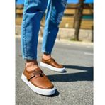 Shoecide CH147 CBT Dobeny Taba - Beyaz Renk Kalın Taban Erkek Günlük Ayakkabı