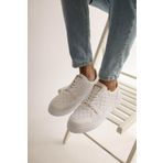 Shoecide CH153 CBT Oxford Beyaz Renk Desenli Erkek Günlük Ayakkabı