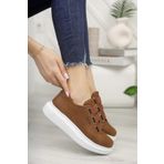 Shoecide CH253 CBT Mirror Non Haki - Beyaz Renk Kalın Taban Kadın Günlük Ayakkabı