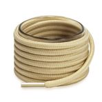Shoemate [2 Çift Paket Düz Renk Yuvarlak Ayakkabı Bağcıkları Spor Ayakkabı, Bot ve Atletik Ayakkabılar için, 15 Bej, 31"(80cm)