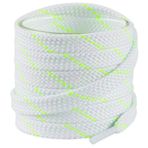 Shoemate Spor Ayakkabı ve Atletik Ayakkabılar için Şık Kalın Düz 1,7 cm Ayakkabı Bağcıkları, Ayakkabı İpleri, 16 Beyaz/Neon Yeşili, 30"(76cm)