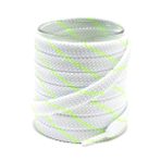 Shoemate Spor Ayakkabı ve Atletik Ayakkabılar için Şık Kalın Düz 1,7 cm Ayakkabı Bağcıkları, Ayakkabı İpleri, 16 Beyaz/Neon Yeşili, 60"(152cm)