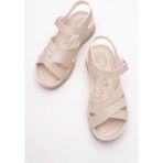 Shoes Bag Kadın Günlük Silikon Jelli Anatomik/ortopedik Taban Topuk Dikeni Önleyici Anne Sandalet - Krem