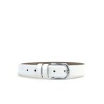 Shoes Center Beyaz 3 cm Klasik Metal Tokalı Rugan Erkek Çocuk Kemer