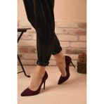 Shoes Time Topuklu Ayakkabı 18Y 708 - Bordo - Süet