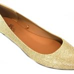 Shoes8teen Kadın Balerin Babet Ayakkabısı Leopar ve Düz Renk 14 Renk, Altın Parlak, 8