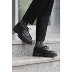 Shoetyle 115-K512 Siyah Hakiki Deri Bağcıklı Erkek Günlük Ayakkabı