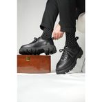 Shoetyle 115-K534 Siyah Hakiki Deri Bağcıklı Erkek Günlük Ayakkabı
