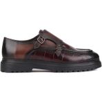 Shoetyle 250-1616 Bordo Croco Deri Tokalı Erkek Klasik Ayakkabı