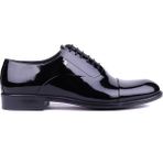 Shoetyle Fosco - Hakiki Rugan Deri Siyah Renk Klasik Erkek Ayakkabı - 7102
