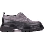 Shoetyle - Gri Hakiki Süet Bağcıklı Günlük Erkek Ayakkabı 115-K609