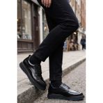 Shoetyle - Hakiki Açma Deri Siyah Renk Erkek Günlük Erkek Ayakkabı - 250-760-02