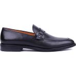 Shoetyle - Hakiki Deri Siyah Renk Bağcıksız Klasik Erkek Ayakkabı - 900-4784