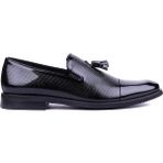 Shoetyle - Hakiki Rugan Deri Siyah Renk Klasik Erkek Ayakkabı - 900-4702