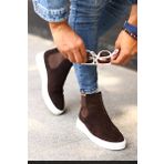 Shoetyle - Kahverengi Hakiki Deri Süet Erkek Chelsea Bot 250-041