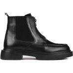 Shoetyle - Siyah Deri, Süet Fermuarlı Erkek Bot 250-085