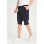 Shooter Sportswear Erkek Şort Lacivert Minimal Baskı Detaylı Gizli Fermuar Cep Regular Kalıp