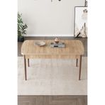 SHOOVVEL Lamina Meşe Desen MDF 80X132 Ahşap Ayaklı Açılır Üst Kalite Mutfak Masası,Yemek Masası,Salon Masası