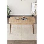 Shoovvel Lamina Meşe Desen Sunta 80X132 Ahşap Ayaklı Açılır Üstkalite Mutfak Masası,Yemek Masası,Salon Masası Meşe Desen
