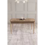 Shoovvel Pure Atlantik Çam 60X90 Mdf Metal Ayaklı Sabit Üst Kalite Mutfak Masası, Yemek Masası, Salon Masası Atlantik Çam Desen