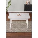 Shoovvel Vera 70X110 Mdf Beyaz Masa Ahşap Ayaklı Sabit Üst Kalite Mutfak Masası, Salon Masası,Yemek Masası Beyaz