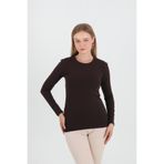 shop BİSİKLET YAKA KAHVE RENGİ UZUN KOLLU BLUZ/BODY