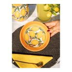 shop El yapımı limon desenli 16x6,5 cm seramik kase Sarı