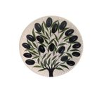 shop El Yapımı Zeytin Ağacı 18 cm Seramik Tabak Beyaz