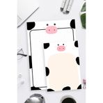 shop İnek Desenli 2'li A4 & A5 Notepad, Bloknot, Not Kağıdı, Not Defteri, Check List, Okul Defteri