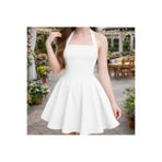 shop Kız çocuk beyaz renk elbise iç göstermez boyundan bağlamalı