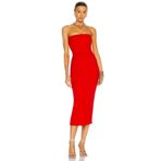 Shop Krutzo Kadın Straplez Askısız Kırmızı Midi Gece Elbisesi kırmızı 36