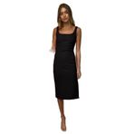 Shop Krutzo Kalın Askılı Fuşya Midi Abiye Elbise siyah 40
