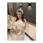 Shop Krutzo Otriş Tüylü Straplez Gelin Abiye Nikah Elbise beyaz 36