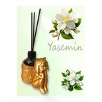 shop OKBY3544 Yasemin Esanslı Oda Kokusu-Çubuklu Cam Şişe 50Ml -Kedi Kız Figürlü Biblo Tasarım