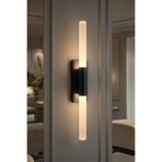shop Perla Modern Siyah Günışığı Ledli Pilli ve Elektrikli 40 cm Duvar Apliği 1 adet Duvar Aplik