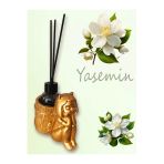 Shop Yasemin Esanslı Oda Kokusu-Çubuklu Cam Şişe 50Ml -Kedi Kız Figürlü Biblo Tasarım