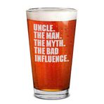 shop4ever® Amca. The Man. The Myth. The Bad Influence. Oyulmuş Bira Bardağı Amca Hediye Olmak İçin