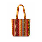 shopExxtra Keten Omuz Çantası Kadın Omuz Çantası, Geniş Hacimli, Günlük Kullanım Anadolu Kilim Desenli