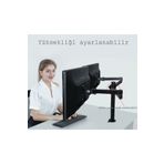 ShopFast 2li Çift Kol Lcd Led Monitör Tutucu Hareketli Çelik 17-32inç Masaüstü Standı Desteği
