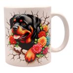 Shopi Zone Seramik fincan, Rottweiler köpek cinsi, hayvan kupası, yaratıcı fincan, unutulmaz anlar için benzersiz kupalar