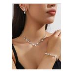 shopidik Gümüş Kaplama Işıltı Rüyası Set (Kolye,Bileklik,Küpe)