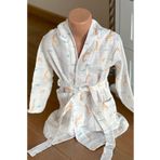 Shopiole Müslin Kapşonlu Çocuk Bornoz Banyo Ve Plaj Çocuk Bornozu /5-6 Yaş Zürafa Temalı