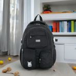 Shopiolog Ilkokul Kawaii Sırt Çanta Ortapedik Su Geçirmez Memory Kumaş 3 Bölme Suluklu Laptop Bölmeli 2 Cepli - 0TB-Siyah