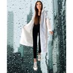Shopiolog Kadın Erkek Yağmurluk Kapüşonlu Çıtçıtlı Eva Siyah Yağmurluk - Standart - 00A-Beyaz