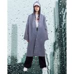 Shopiolog Kadın Erkek Yağmurluk Kapüşonlu Çıtçıtlı Eva Siyah Yağmurluk - Standart - 52G-Gri