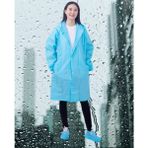 Shopiolog Kadın Erkek Yağmurluk Kapüşonlu Çıtçıtlı Eva Siyah Yağmurluk - Standart - 68T-Mavi