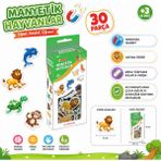 Shoplandu Manyetik Hayvanlar Seti Magnet Mıknatıslı Hayvan Figürleri Orijinal 30 Parça - Renkli