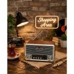 Shopping Area Nostaljik Retro Radyo | Bluetooth Destekli | LED Fenerli | Taşınabilir Şık Tasarım - Kahverengi