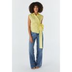 Shopping Shop Yanı Bağlamalı Kolsuz Bluz SARI
